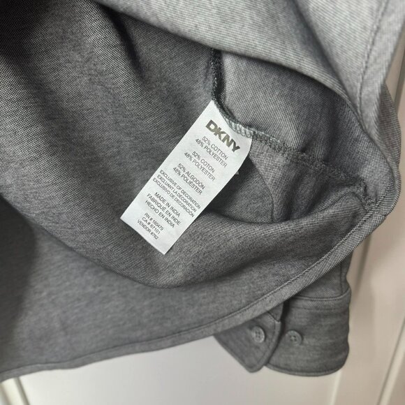 DKNY Men's Semi-Formal Button down collared Long Sleeve Top Gray Large - Picture 4 of 8